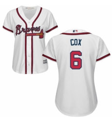 Women's Majestic Atlanta Braves #6 Bobby Cox Replica White Home Cool Base MLB Jersey