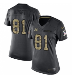 Women's Nike Cincinnati Bengals #81 Tyler Kroft Limited Black 2016 Salute to Service NFL Jersey