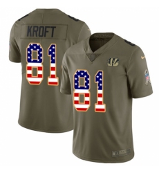 Youth Nike Cincinnati Bengals #81 Tyler Kroft Limited Olive/USA Flag 2017 Salute to Service NFL Jersey