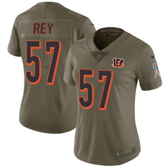 Women's Nike Cincinnati Bengals #57 Vincent Rey Limited Olive 2017 Salute to Service NFL Jersey Women's Nike Cincinnati Bengals #57 Vincent Rey Limited Olive 2017 Salute to Service NFL Jersey