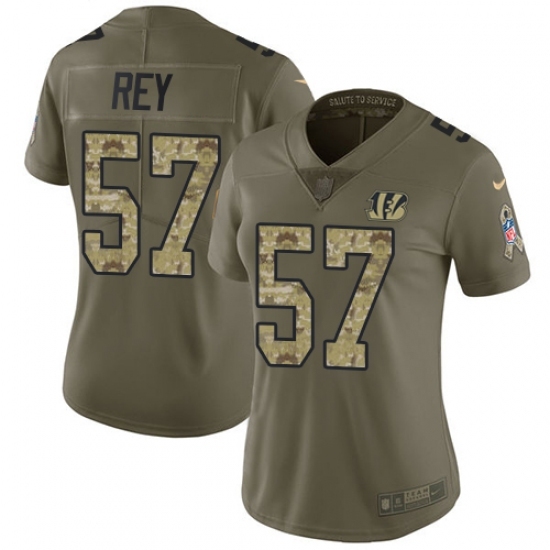 Women's Nike Cincinnati Bengals #57 Vincent Rey Limited Olive/Camo 2017 Salute to Service NFL Jersey Women's Nike Cincinnati Bengals #57 Vincent Rey Limited Olive/Camo 2017 Salute to Service NFL Jersey