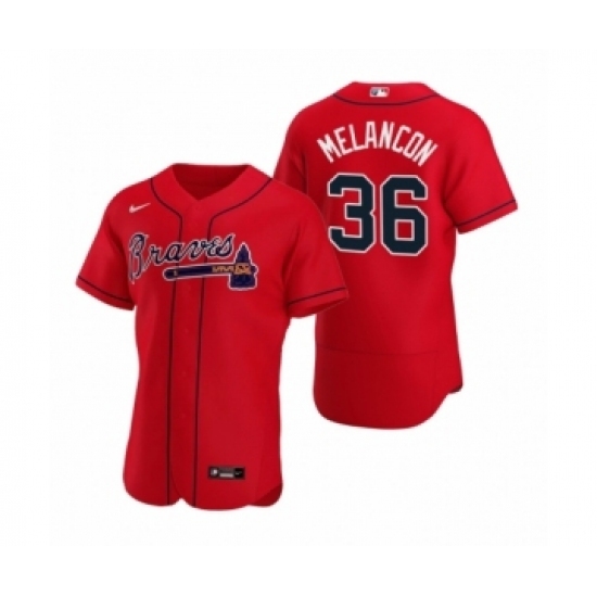 Men's Atlanta Braves #36 Mark Melancon Nike Red Authentic 2020 Alternate Jersey Men's Atlanta Braves #36 Mark Melancon Nike Red Authentic 2020 Alternate Jersey