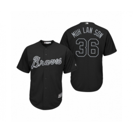 Men's Atlanta Braves Mark Melancon Muh Lan Son Black 2019 Players Weekend Replica Jersey Men's Atlanta Braves Mark Melancon Muh Lan Son Black 2019 Players Weekend Replica Jersey