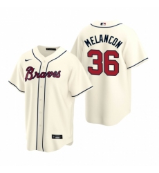 Men's Nike Atlanta Braves #36 Mark Melancon Cream Alternate Stitched Baseball Jersey
