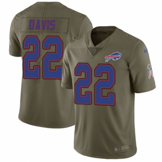 Men's Nike Buffalo Bills #22 Vontae Davis Limited Olive 2017 Salute to Service NFL Jersey Men's Nike Buffalo Bills #22 Vontae Davis Limited Olive 2017 Salute to Service NFL Jersey