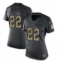 Women's Nike Buffalo Bills #22 Vontae Davis Limited Black 2016 Salute to Service NFL Jersey