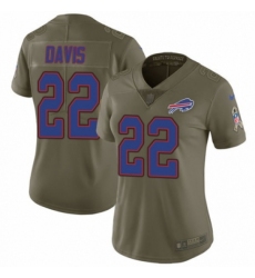 Women's Nike Buffalo Bills #22 Vontae Davis Limited Olive 2017 Salute to Service NFL Jersey