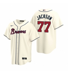 Men's Nike Atlanta Braves #77 Luke Jackson Cream Alternate Stitched Baseball Jersey