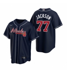 Men's Nike Atlanta Braves #77 Luke Jackson Navy Alternate Stitched Baseball Jersey