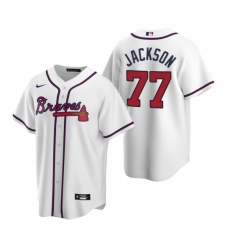 Men's Nike Atlanta Braves #77 Luke Jackson White Home Stitched Baseball Jersey