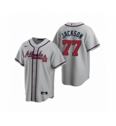 Women Atlanta Braves #77 Luke Jackson Nike Gray 2020 Replica Road Jersey