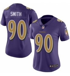Women's Nike Baltimore Ravens #90 Za Darius Smith Limited Purple Rush Vapor Untouchable NFL Jersey