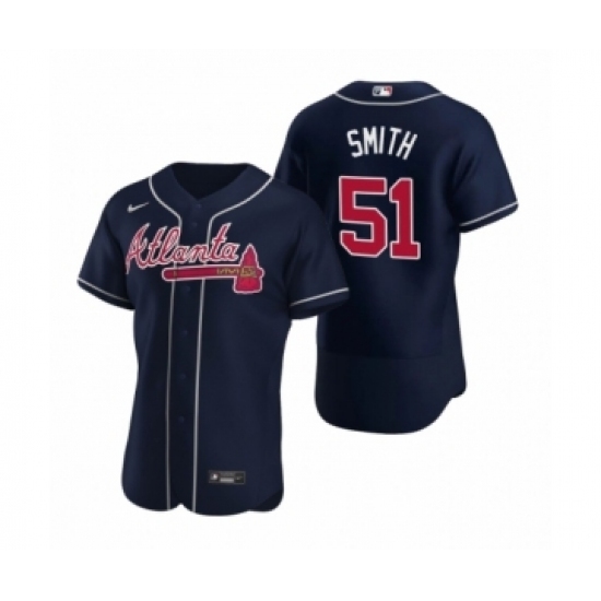 Men's Atlanta Braves #51 Will Smith Nike Navy Authentic 2020 Alternate Jersey Men's Atlanta Braves #51 Will Smith Nike Navy Authentic 2020 Alternate Jersey
