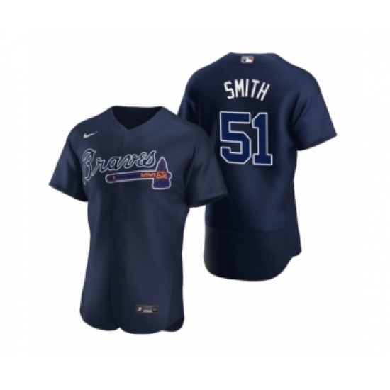 Men's Atlanta Braves #51 Will Smith Nike Navy Authentic 2020 Alternate Jerseys Men's Atlanta Braves #51 Will Smith Nike Navy Authentic 2020 Alternate Jerseys