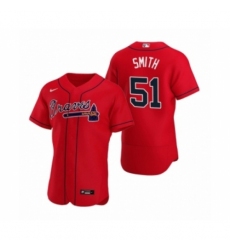 Men's Atlanta Braves #51 Will Smith Nike Red Authentic 2020 Alternate Jersey Men's Atlanta Braves #51 Will Smith Nike Red Authentic 2020 Alternate Jersey