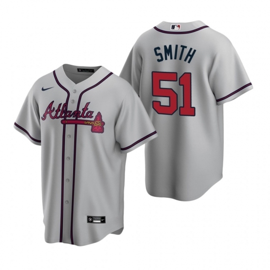 Men's Nike Atlanta Braves #51 Will Smith Gray Road Stitched Baseball Jersey Men's Nike Atlanta Braves #51 Will Smith Gray Road Stitched Baseball Jersey