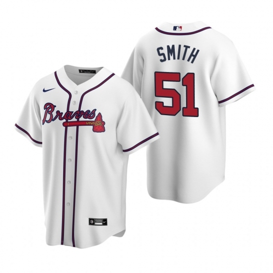 Men's Nike Atlanta Braves #51 Will Smith White Home Stitched Baseball Jersey Men's Nike Atlanta Braves #51 Will Smith White Home Stitched Baseball Jersey