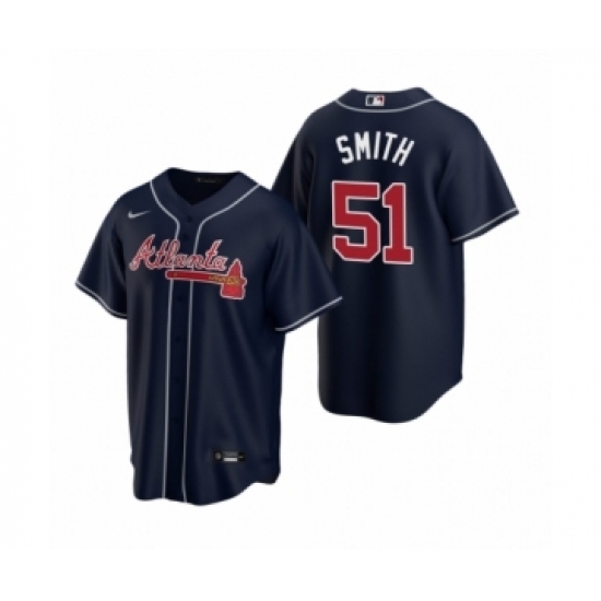 Women Atlanta Braves #51 Will Smith Nike Navy 2020 Replica Alternate Jersey Women Atlanta Braves #51 Will Smith Nike Navy 2020 Replica Alternate Jersey