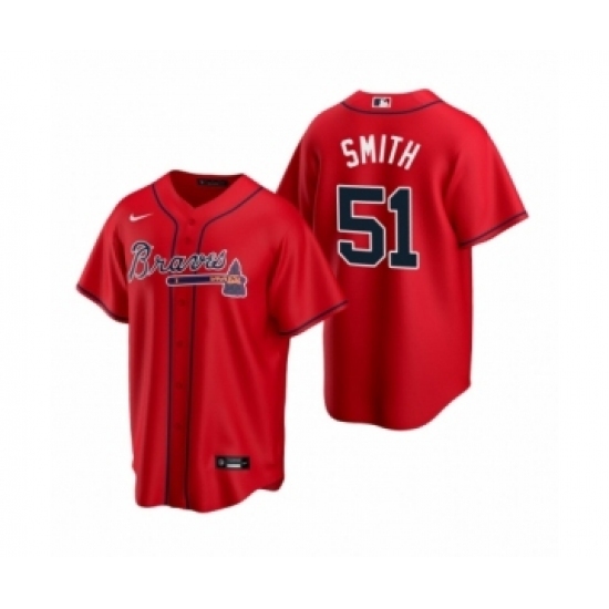 Women Atlanta Braves #51 Will Smith Nike Red 2020 Replica Alternate Jersey Women Atlanta Braves #51 Will Smith Nike Red 2020 Replica Alternate Jersey