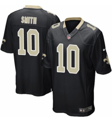 Men's Nike New Orleans Saints #10 Tre'Quan Smith Game Black Team Color NFL Jersey