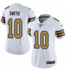 Women's Nike New Orleans Saints #10 Tre'Quan Smith Limited White Rush Vapor Untouchable NFL Jersey