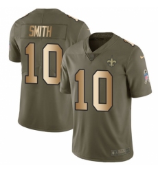 Youth Nike New Orleans Saints #10 Tre'Quan Smith Limited Olive Gold 2017 Salute to Service NFL Jersey