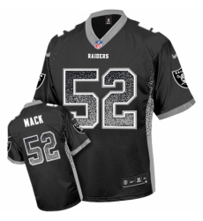 Men's Nike Oakland Raiders #52 Khalil Mack Elite Black Drift Fashion NFL Jersey