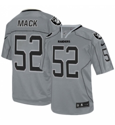 Men's Nike Oakland Raiders #52 Khalil Mack Elite Lights Out Grey NFL Jersey