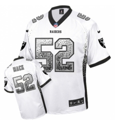 Men's Nike Oakland Raiders #52 Khalil Mack Elite White Drift Fashion NFL Jersey