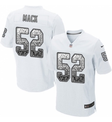 Men's Nike Oakland Raiders #52 Khalil Mack Elite White Road Drift Fashion NFL Jersey