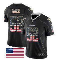 Men's Nike Oakland Raiders #52 Khalil Mack Limited Black Rush USA Flag NFL Jersey