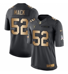 Men's Nike Oakland Raiders #52 Khalil Mack Limited Black/Gold Salute to Service NFL Jersey