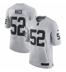 Men's Nike Oakland Raiders #52 Khalil Mack Limited Gray Gridiron II NFL Jersey