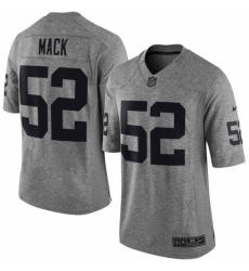 Men's Nike Oakland Raiders #52 Khalil Mack Limited Gray Gridiron NFL Jersey