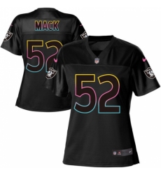 Women's Nike Oakland Raiders #52 Khalil Mack Game Black Fashion NFL Jersey