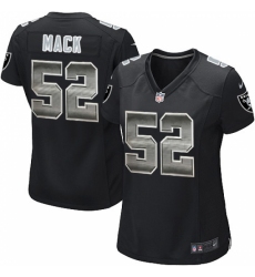 Women's Nike Oakland Raiders #52 Khalil Mack Limited Black Strobe NFL Jersey