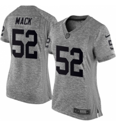 Women's Nike Oakland Raiders #52 Khalil Mack Limited Gray Gridiron NFL Jersey