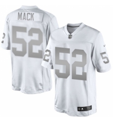 Women's Nike Oakland Raiders #52 Khalil Mack Limited White Platinum NFL Jersey