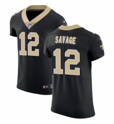 Men's Nike New Orleans Saints #12 Tom Savage Black Team Color Vapor Untouchable Elite Player NFL Jersey