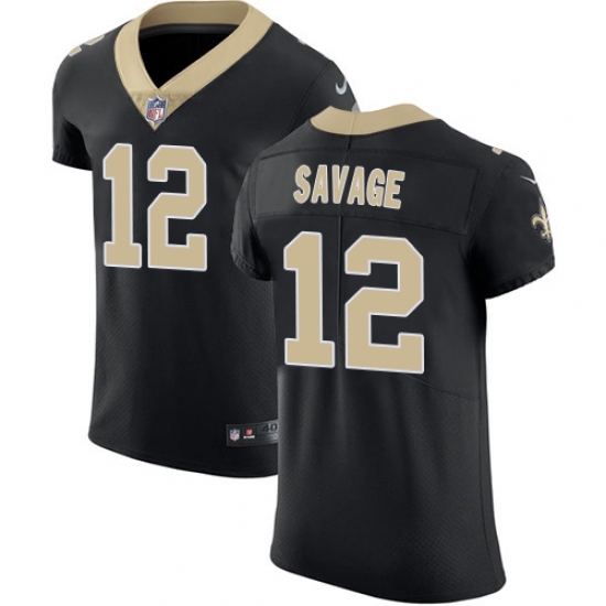 Men's Nike New Orleans Saints #12 Tom Savage Black Team Color Vapor Untouchable Elite Player NFL Jersey Men's Nike New Orleans Saints #12 Tom Savage Black Team Color Vapor Untouchable Elite Player NFL Jersey