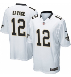 Men's Nike New Orleans Saints #12 Tom Savage Game White NFL Jersey