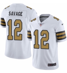 Men's Nike New Orleans Saints #12 Tom Savage Limited White Rush Vapor Untouchable NFL Jersey