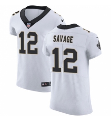 Men's Nike New Orleans Saints #12 Tom Savage White Vapor Untouchable Elite Player NFL Jersey