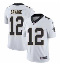 Men's Nike New Orleans Saints #12 Tom Savage White Vapor Untouchable Limited Player NFL Jersey