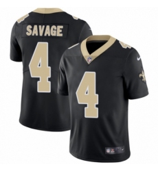 Men's Nike New Orleans Saints #4 Tom Savage Black Team Color Vapor Untouchable Limited Player NFL Jersey