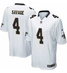 Men's Nike New Orleans Saints #4 Tom Savage Game White NFL Jersey