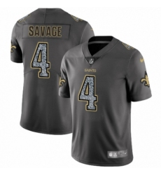 Men's Nike New Orleans Saints #4 Tom Savage Gray Static Vapor Untouchable Limited NFL Jersey