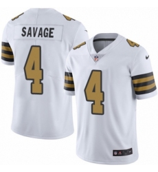 Men's Nike New Orleans Saints #4 Tom Savage Limited White Rush Vapor Untouchable NFL Jersey