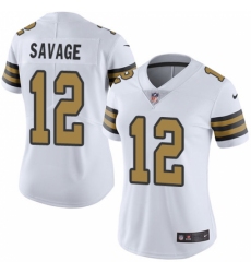 Women's Nike New Orleans Saints #12 Tom Savage Limited White Rush Vapor Untouchable NFL Jersey