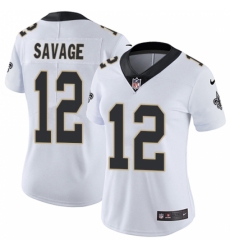 Women's Nike New Orleans Saints #12 Tom Savage White Vapor Untouchable Limited Player NFL Jersey